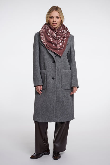 Big square scarf with print  - Sangria paisley