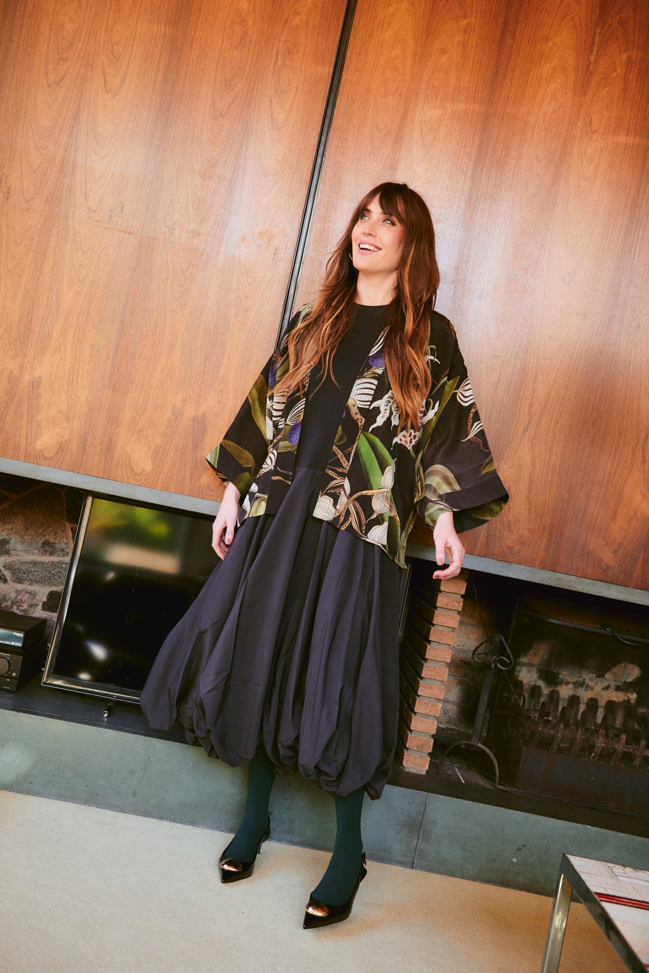 Orchid Black Crepe Kimono
