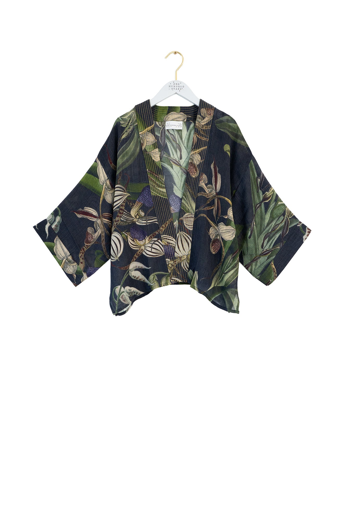 Orchid Black Wool Kimono