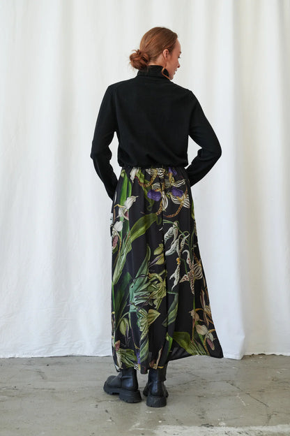 Orchid Black A-line Maxi Skirt S/M