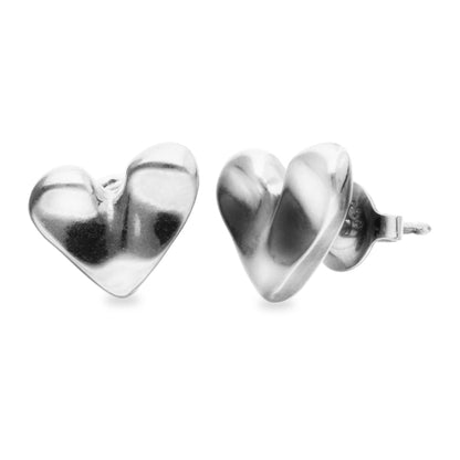 Heart stud earrings Sterling silver plated