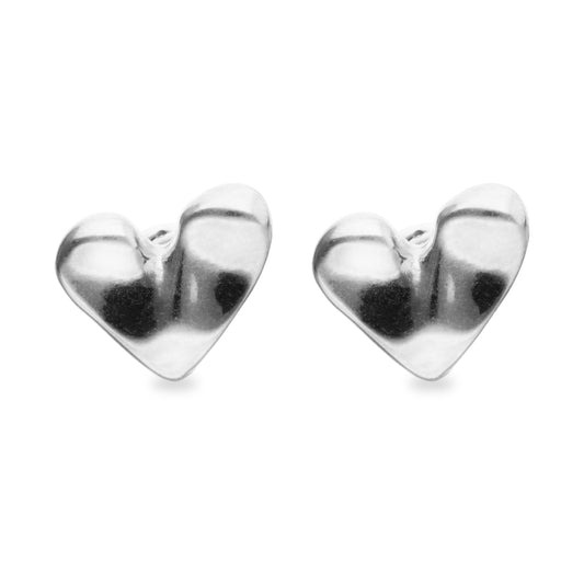 Heart stud earrings Sterling silver plated