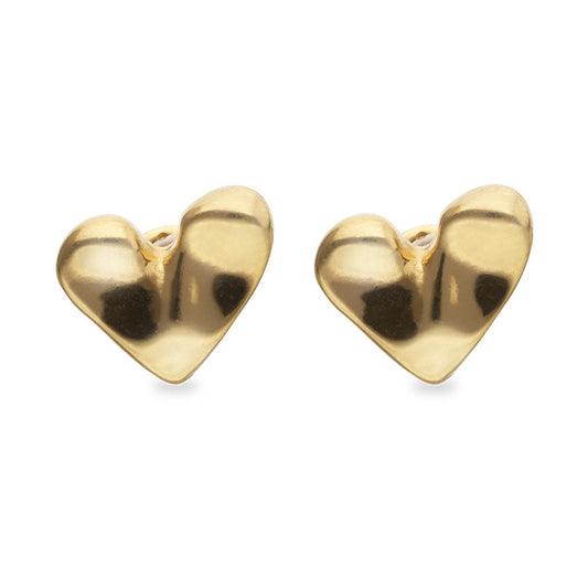 Heart stud earrings 18k gold plated