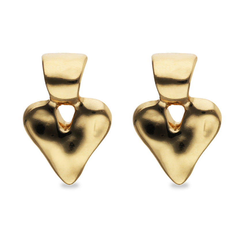 18k gold plated heart shaped earrings