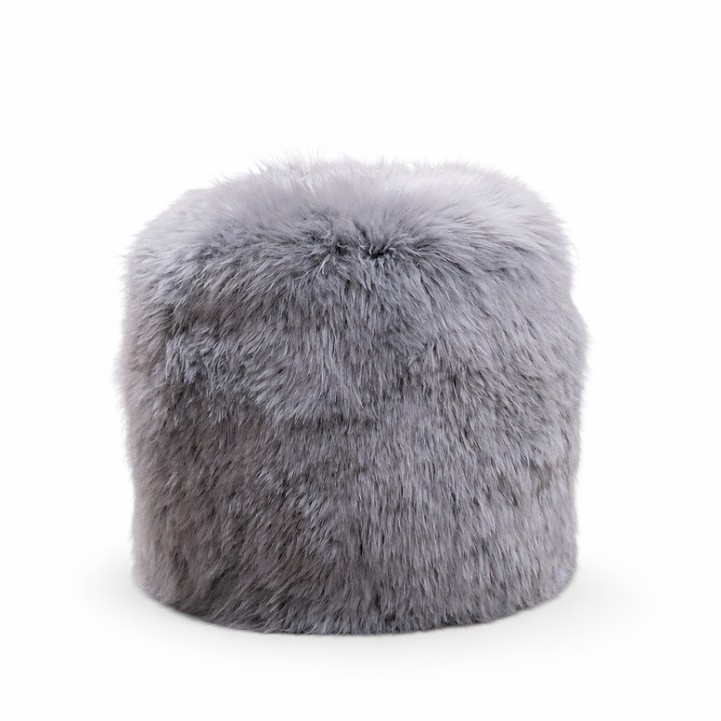 Fenland Pouffe Long Wool Grey