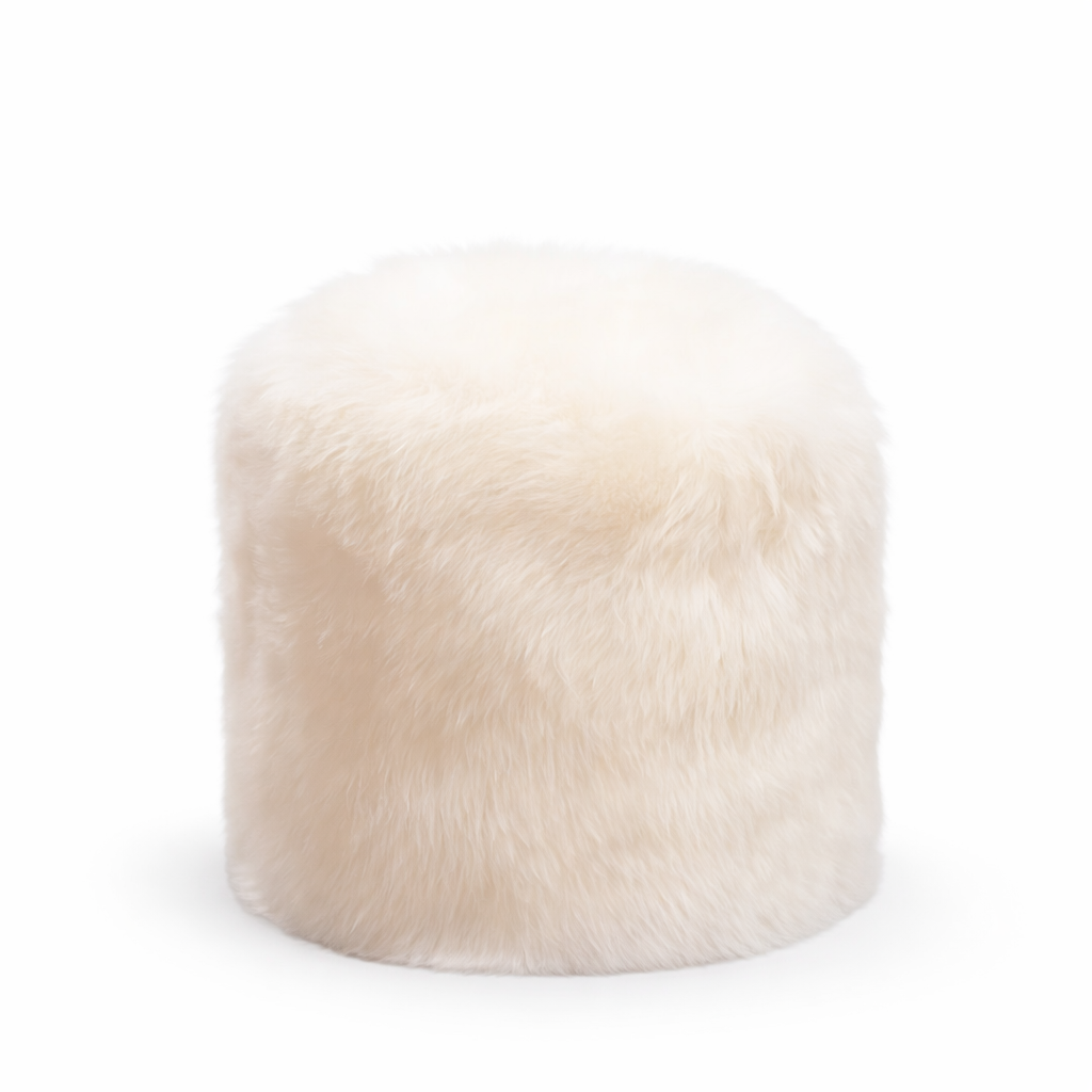 Fendland Pouffe Long Wool - Ivory