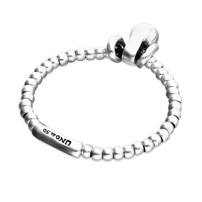 Sterling silver Elastic beaded bracelet with small and large beads