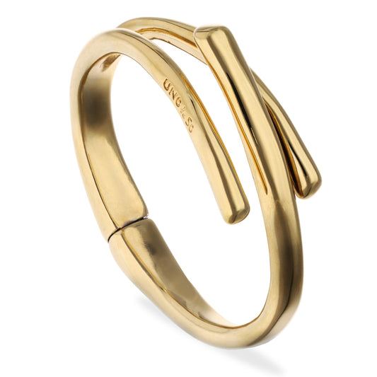8k gold alloy bracelet with three intertwined organic shapes
