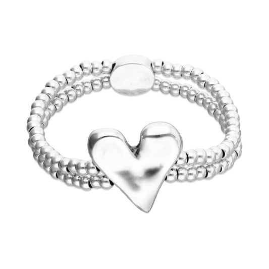 Double elastic bracelet with heart detail