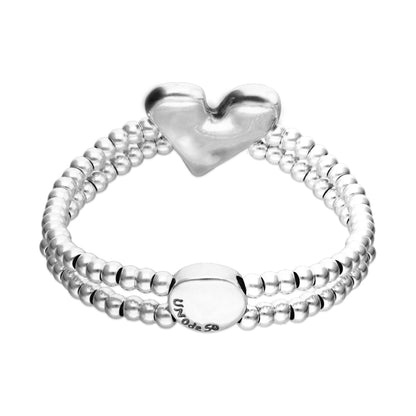 Double elastic bracelet with heart detail