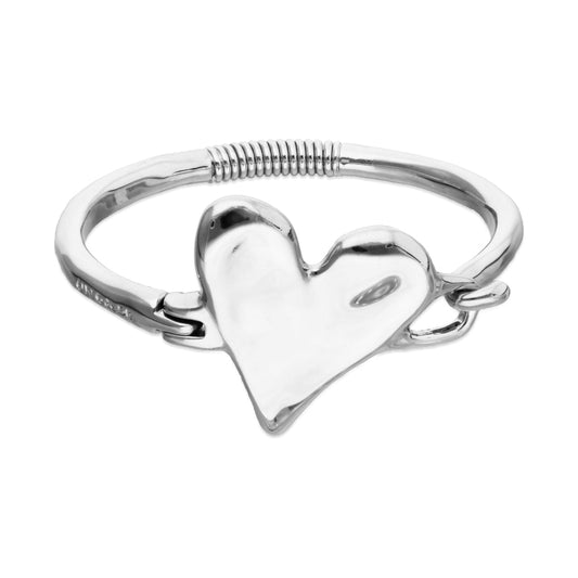 Bangle bracelet with heart detail