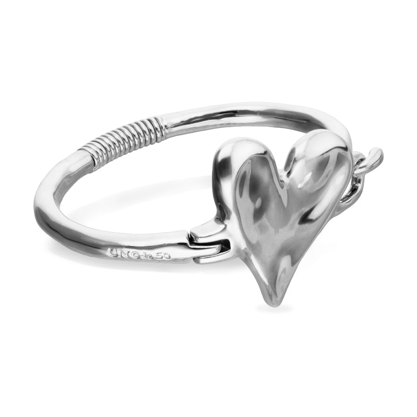 Bangle bracelet with heart detail