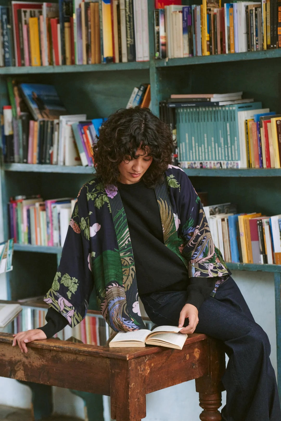 Phoenix Black Kimono