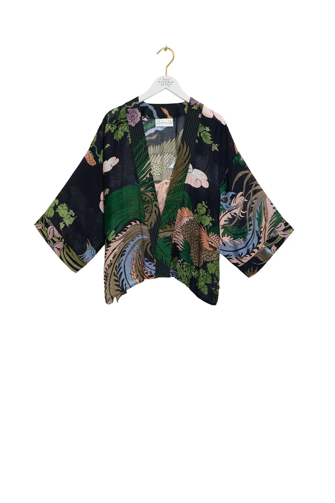Phoenix Black Kimono