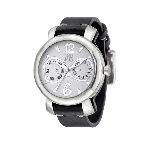 Sterling Silver-Plated and Leather Watch