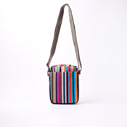 Bond Crossbody Bag in Multi Stripe Canvas - Small