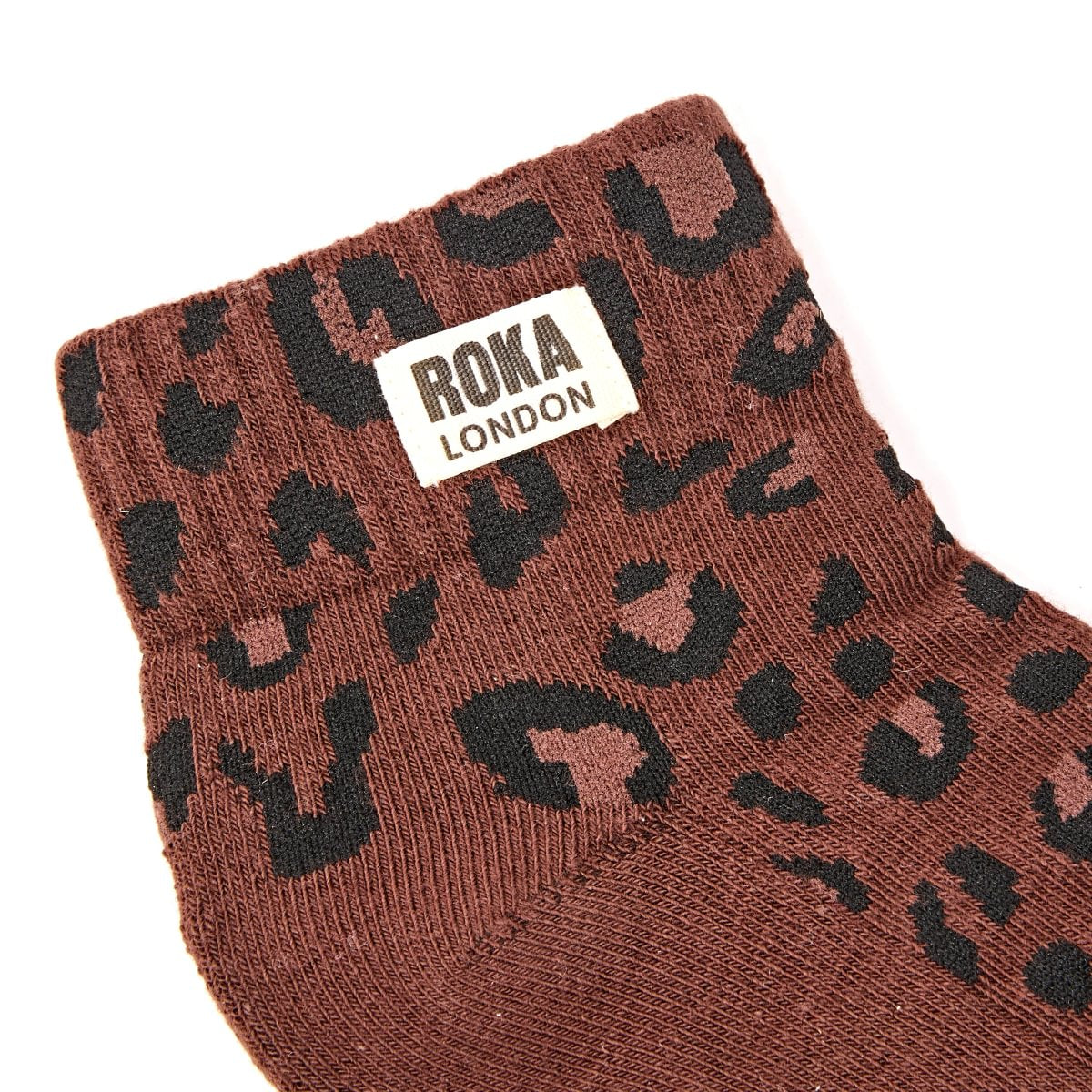 Wembley Ankle Socks in Mini Leopard Organic Cotton