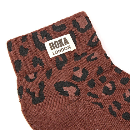 Wembley Ankle Socks in Mini Leopard Organic Cotton
