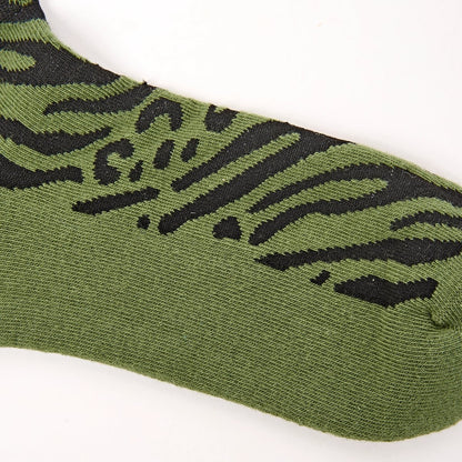 Wembley Ankle Socks in Mixed Animal Artichoke Organic Cotton