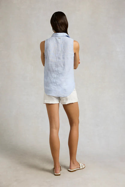 Sleeveless Amalfi Linen Shirt