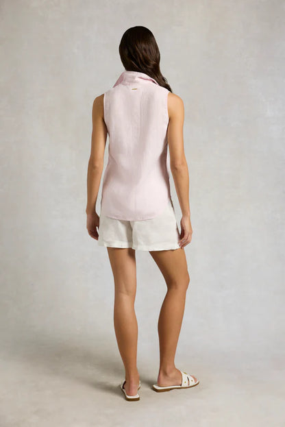 Sleeveless Amalfi Linen Shirt