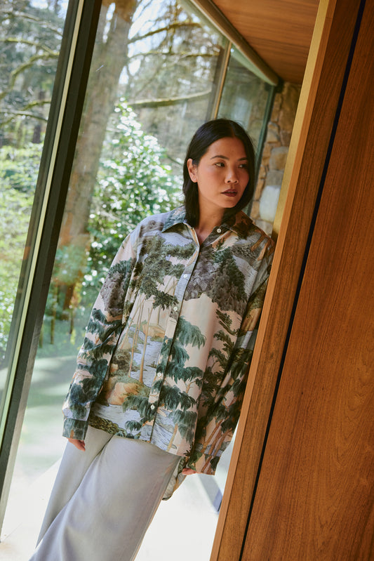Rivers and Trees Natural Oversized Shirt