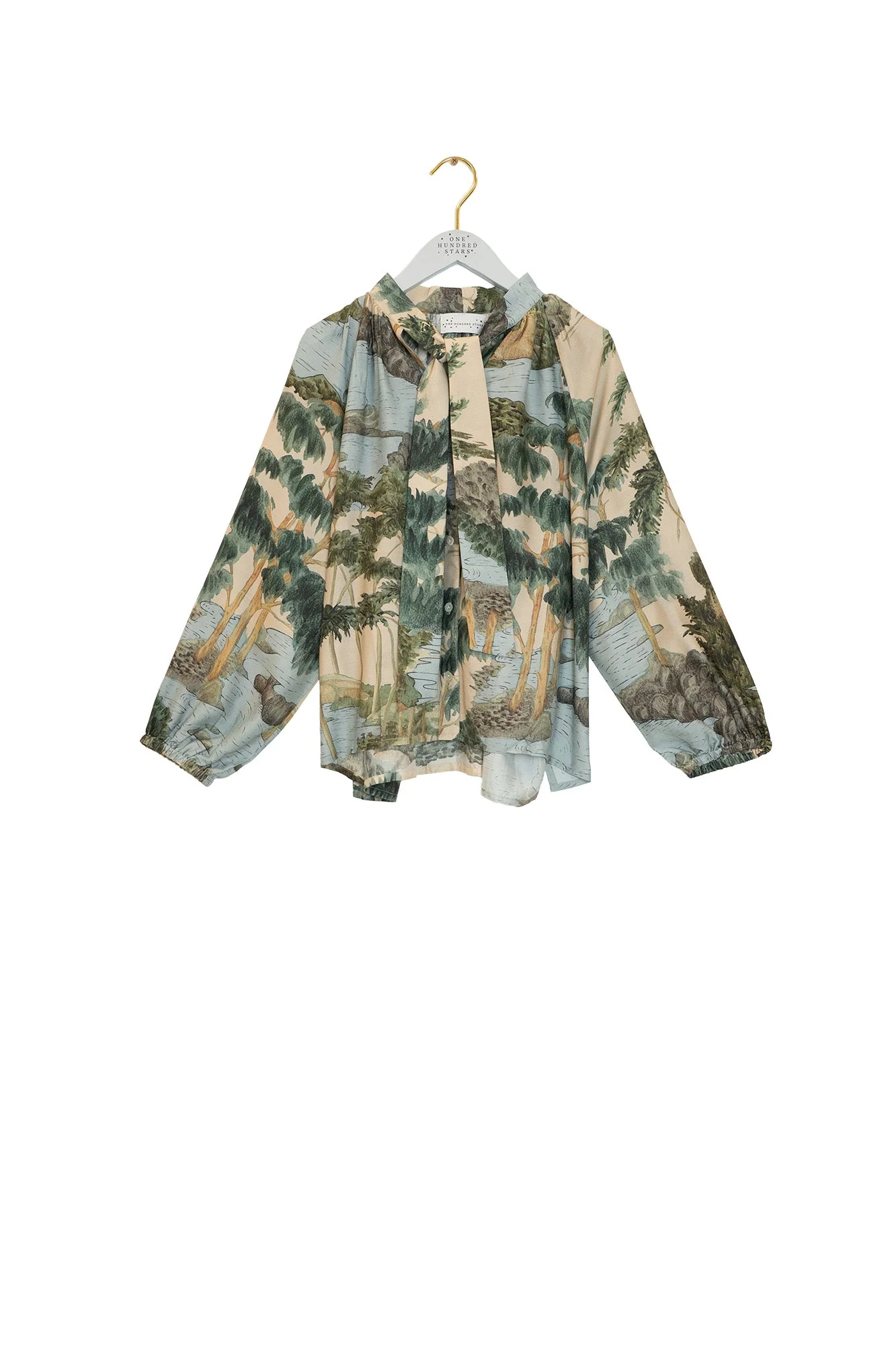 Rivers and Trees Natural Pussy Bow Blouse S/M