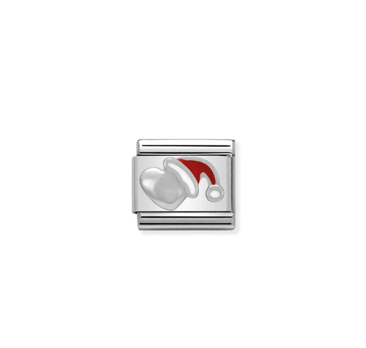 Composable Link, Heart with Christmas red Hat in Silver