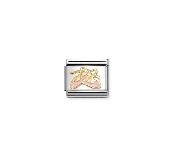 Composable Classic SYMBOLS steel enamel and 18k gold Pink dance shoes