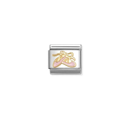 Composable Classic SYMBOLS steel enamel and 18k gold Pink dance shoes