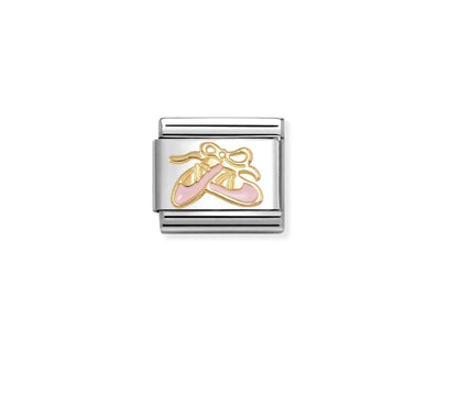 Composable Classic SYMBOLS steel enamel and 18k gold Pink dance shoes