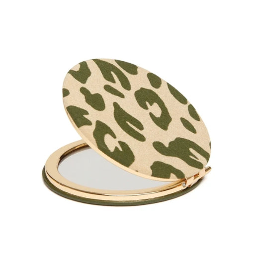 Olive Leopard - Round Compact Mirror