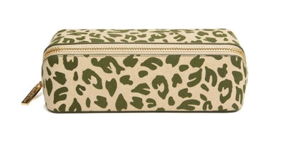Olive Leopard - Small Train case
