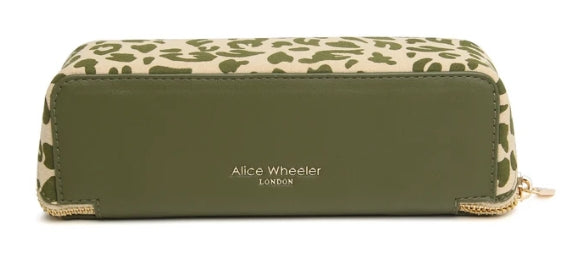 Olive Leopard - Small Train case