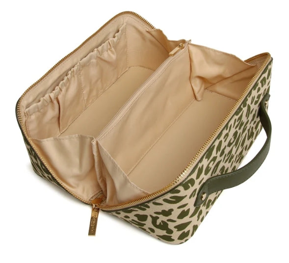 Olive Leopard - Train Case