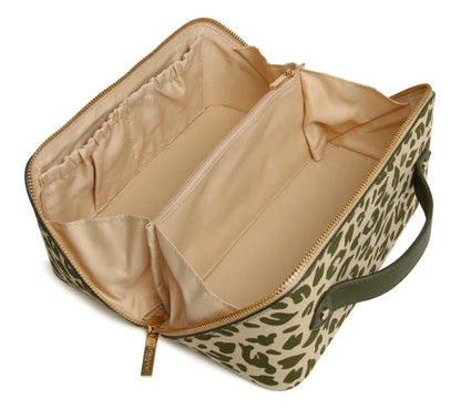 Olive Leopard - Train Case