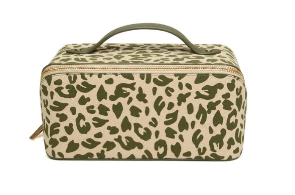 Olive Leopard - Train Case