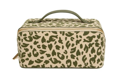 Olive Leopard - Train Case