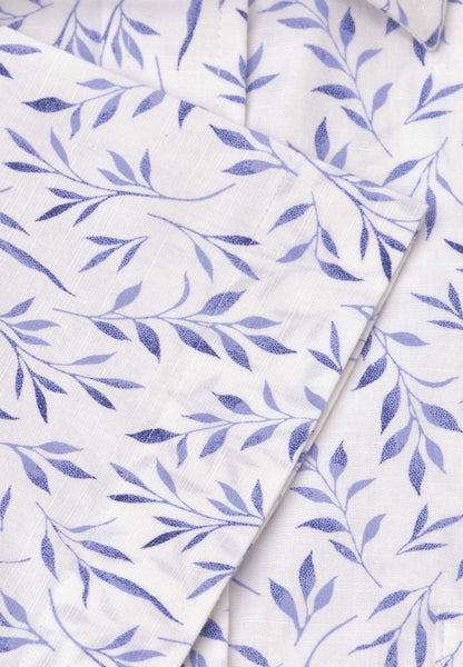 Printed Leaf Cotton Slub Shirt