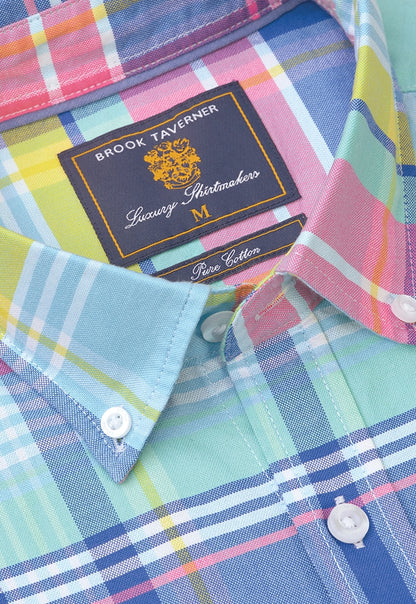 Blue Madras Oxford Shirt