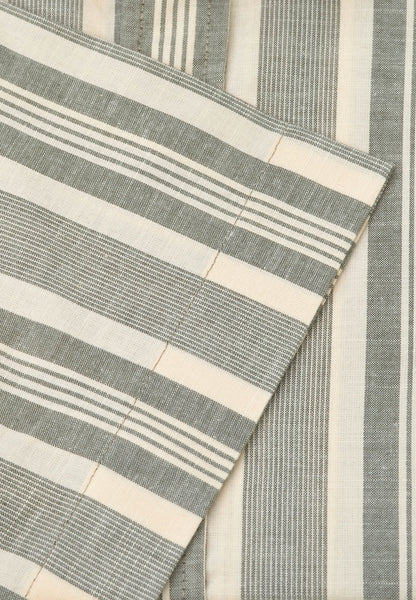 Khaki Slub Stripe Short Sleeve Shirt