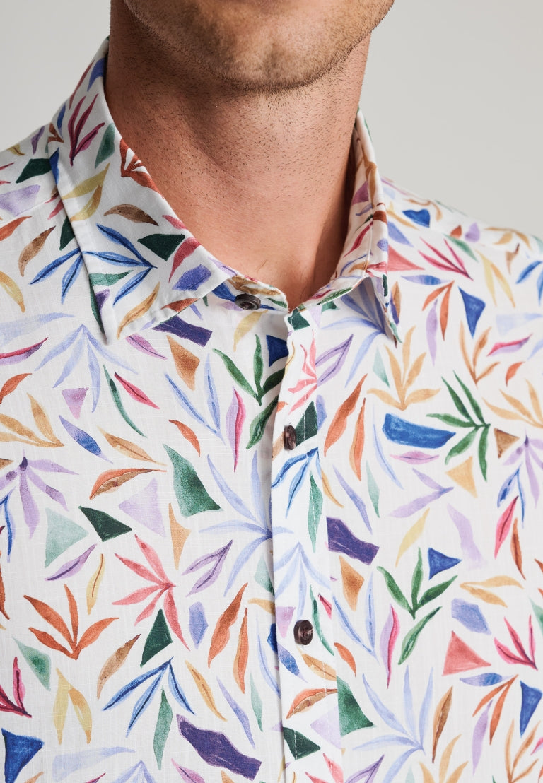 Abstract Leaf Short Sleeve Shirt