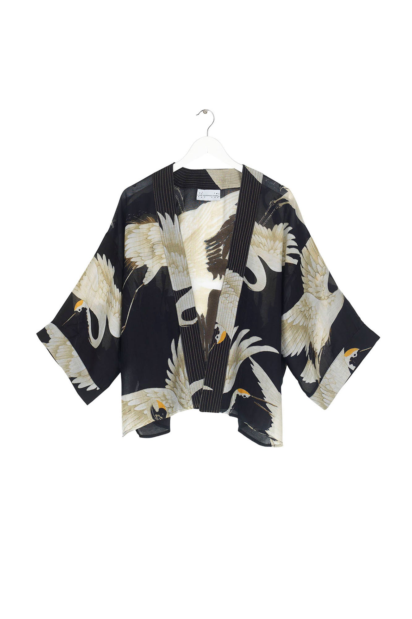 STORK BLACK CREPE KIMONO