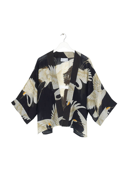 STORK BLACK CREPE KIMONO