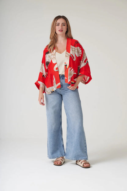 Stork Scarlet Kimono