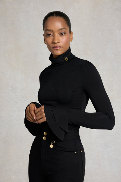 Supersoft Fluted Roll Neck Top