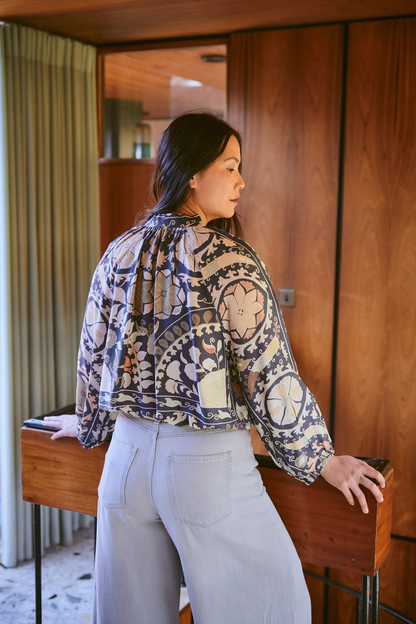 Susani Charcoal Pussy Bow Blouse S/M