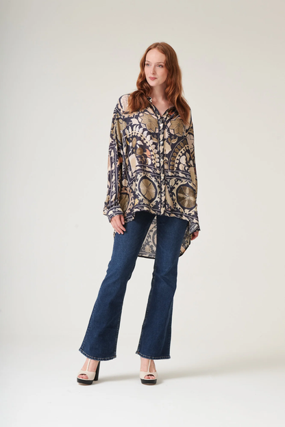 Susani Charcoal Oversized Shirt