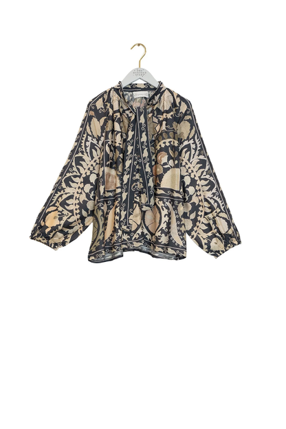 Susani Charcoal Pussy Bow Blouse M/L