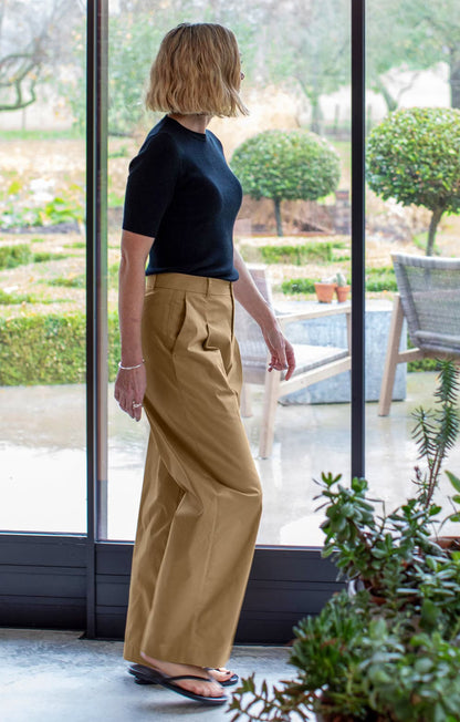 AMELIA TROUSER DARK BEIGE S/M